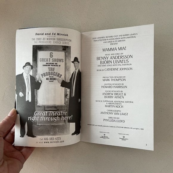 Mamma Mia! Royal Alexandra Theatre Playbill Performance Magazine December 2002 - Picture 5 of 7